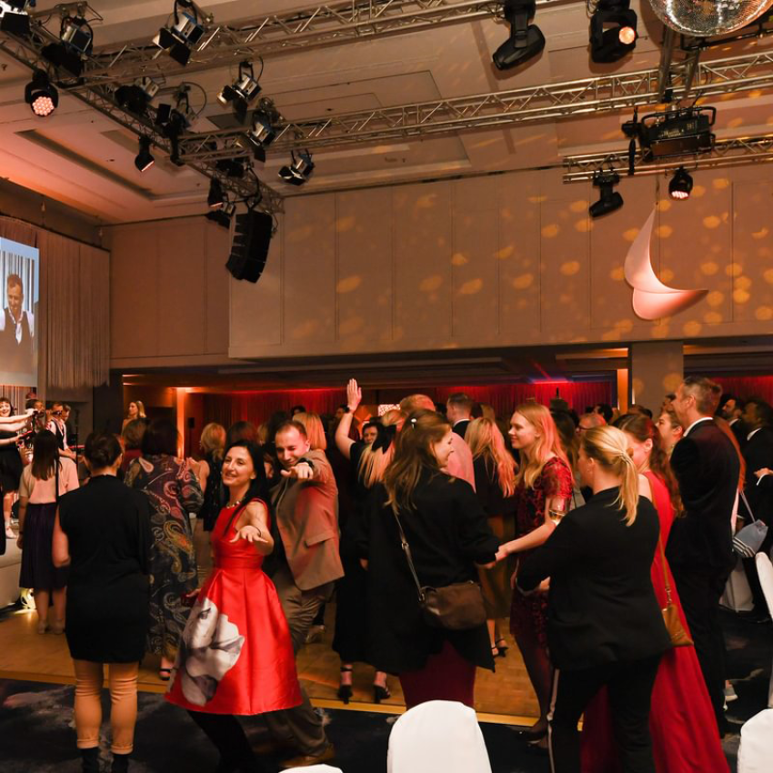 People dancing at the IMEX gala dinner